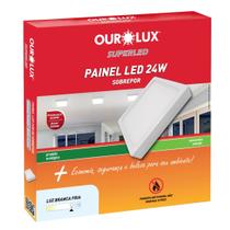 Luminaria painel plafon led sobrepor 12w bivolt 2700k quadrado Luminaria painel plafon led sobrepor 12w bivolt 2700k quadrado