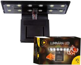 Luminária Para Aquario Soma X3 5w Led Branco E Azul 110v Luminária Para Aquario Soma X3 5w Led Branco E Azul 110v