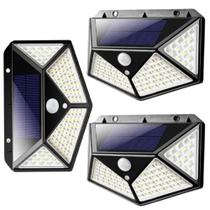 Luminária Para Area Externa Solar de Parede 100 Led Sensor Presença Com 3 Funções Luminária Para Area Externa Solar de Parede 100 Led Sensor Presença Com 3 Funções