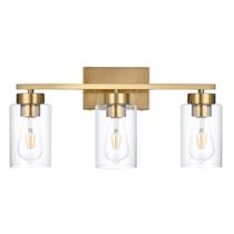Luminária para Banheiro A1A9 3 Lâmpadas Dourado Escovado 28x10cm 1,5kg 110V