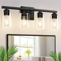 Luminaria para Baño VerRon Matte Negro de 4 Luces para Tocador de 27" Luminaria para Baño VerRon Matte Negro de 4 Luces para Tocador de 27"