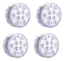 Luminaria para piscinas colorida RGB com controle remoto kit c/ 4