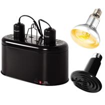 Luminária para répteis REPTIZOO Dual com lâmpadas de calor e sol 100W