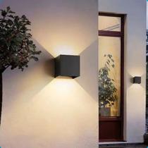 Luminaria Parede Arandela Quadrada Decorativa Uso Externo Preto