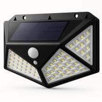 Luminária Parede Carregamento Solar Automatico 100 Leds Bateria Luz Balizador Jardim