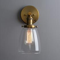 Luminária Parede Estilo Vintage Vidro Transparente Industrial Edison E27 Interna