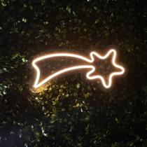 Luminária Parede Estrela Cadente Led Neon Decoração Bivolt