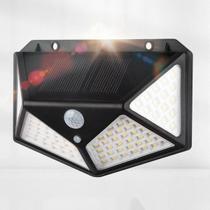 Luminária Parede Solar 100 Leds Bateria Luz Balizador