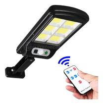 Luminária Parede Solar 120leds Sensor Presença Com Controle