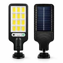 Luminária Parede Solar 144leds Sensor Presença Com Controle