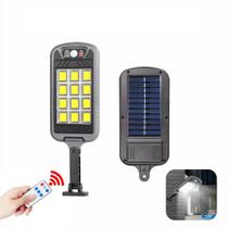 Luminária Parede Solar 144leds Sensor Presença Com Controle