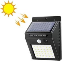 Luminária Parede Solar 30 Leds Sensor Movimento Luz