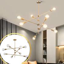 Luminária Pendente 105cm x 75cm Metal Dourado 8 x E27 Lustre Teto Gimpo KJDD-E-505-GOLD-8 Luminária Pendente 105cm x 75cm Metal Dourado 8 x E27 Lustre Teto Gimpo KJDD-E-505-GOLD-8