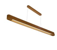 Luminária Pendente 1Lâmp Retangular 130cm Madeira Castanho Madelustre