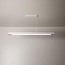 Luminária Pendente 2 Lâmp. Retangular 65cm Alumínio Branco Arky