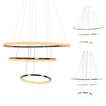 Luminaria Pendente 3 em 1 Led Aneis Arco Perfil Infinito Lustre Ajustavel Regulavel Sala de Jantar Quarto Recepçao Moderno Ambiente Residencial Comerc