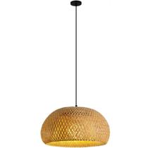 Luminária Pendente 30cm Lustre Teto Bambu Natural Gimpo KJDD-E-639-30CM