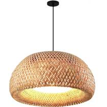 Luminária Pendente 45cm Lustre Teto Bambu Natural Gimpo KJDD-E-639-45CM