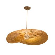 Luminária Pendente A-one Bamboo Weaving E27 Fonte de Luz LED 40x12cm - Bambu