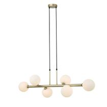 Luminária Pendente Abaporu 92cm 150w Dourado e Branco Bella Luminária Pendente Abaporu 92cm 150w Dourado e Branco Bella