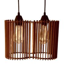 Luminária Pendente América Modelo Ripado Bivolt 110V 220V Marrom Lenobre Luminária Pendente América Modelo Ripado Bivolt 110V 220V Marrom Lenobre