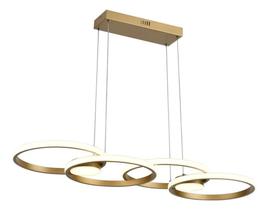 Luminária Pendente Anéis LED Moderno Sala Mesa De Jantar 48W - Lumier- Eletrica.jf