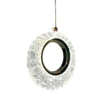 Luminária Pendente Anel Halo Dourado Led 3 Cores Acrílico 7W