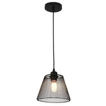 Luminária Pendente Aramado Decorativo em Metal Preto 1,50cm, Luminaria Escritorio, Pendente Moderno, Pendente Bancada Americana