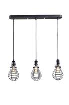 Luminária Pendente Aramado Lamp TRIO Linear Preto Ref: Lt-166-L - Luxtek