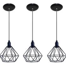 Luminaria Pendente Aramado Modelo Diamante Luminaria Pendente Aramado Modelo Diamante