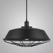 Luminária Pendente Aramado Preto 1 Lamp. E27 - Tks