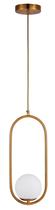 Luminária Pendente Arco Dourado Bola Globo Esfera Opaco Leitoso Cabeceira Cozinha Ilha Escritório Inl93
