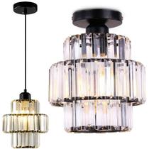 Luminária Pendente até 128cm 32 Cristais Metal Lustre Plafon Teto Bivolt E27 Gimpo KJDD-E-003