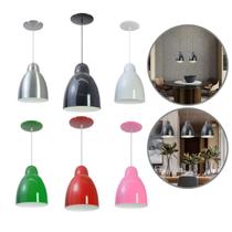 Luminária Pendente Bala Com Interior Branco Brilho Com Fiação 110/220v