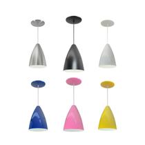 Luminária Pendente Bala Nova Com Interior Branco Brilho Com Fiação 110/220v