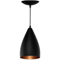 Luminaria Pendente Bala - Preto Fosco / Bronze