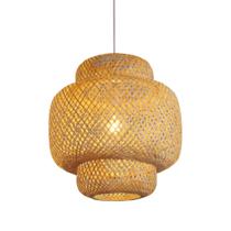 Luminaria Pendente Bali Fibra De Bambu Rustico 60W E27 GMH