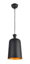 Luminaria pendente bell aco e-27 preto fosco 23cm avant