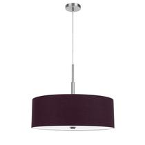 Luminária pendente Benzara Sia com abajur de tambor de ameixa 61 cm cromada Luminária pendente Benzara Sia com abajur de tambor de ameixa 61 cm cromada