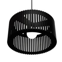 Luminária Pendente Berlim Modelo Ripado Preta Luminária Pendente Berlim Modelo Ripado Preta