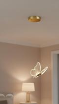 Luminária Pendente Borboleta LED Dourada 2 Unidades Luminária Pendente Borboleta LED Dourada 2 Unidades