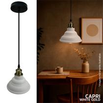 Luminária Pendente Capri White Inowar Tamanho de 1,50cm Sala de Jantar Lampada 40w Luminária Pendente Capri White Inowar Tamanho de 1,50cm Sala de Jantar Lampada 40w