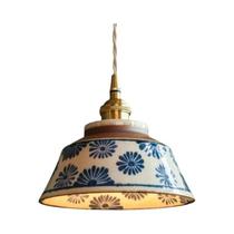 Luminária Pendente Cerâmica Retrô Estilo Chinês Azul E Branco Para Sala De Chá E Pousadas Luminária Pendente Cerâmica Retrô Estilo Chinês Azul E Branco Para Sala De Chá E Pousadas