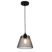 Luminária Pendente Cesto Metal Aramado Moderno E27 Bivolt Preto Convert-002P Nitrolux