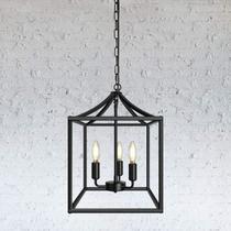 Luminária pendente Chandelier MIPAWS Black Farmhouse de 3 luzes