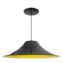 Luminária Pendente Chapéu Chinês Com Interior Amarelo Com Fiação 110/220v Luminária Pendente Chapéu Chinês Com Interior Amarelo Com Fiação 110/220v
