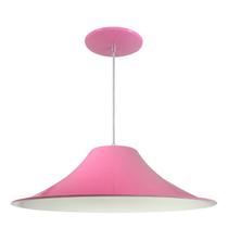 Luminária Pendente Chapéu Chinês Com Interior Branco Brilho Com Fiação 110/220v Cor:Rosa Luminária Pendente Chapéu Chinês Com Interior Branco Brilho Com Fiação 110/220v Cor:Rosa