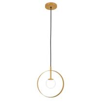 Luminária Pendente Círculo Globo Vidro Mesa Jantar Dourado