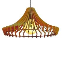 Luminária Pendente Coliseum MDF 100W Bivolt E27 Marrom Lenobre Luminária Pendente Coliseum MDF 100W Bivolt E27 Marrom Lenobre