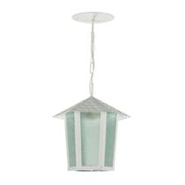 Luminária Pendente Colonial Quadrado Branco Vidro Pontilhado Blumenau Iluminação